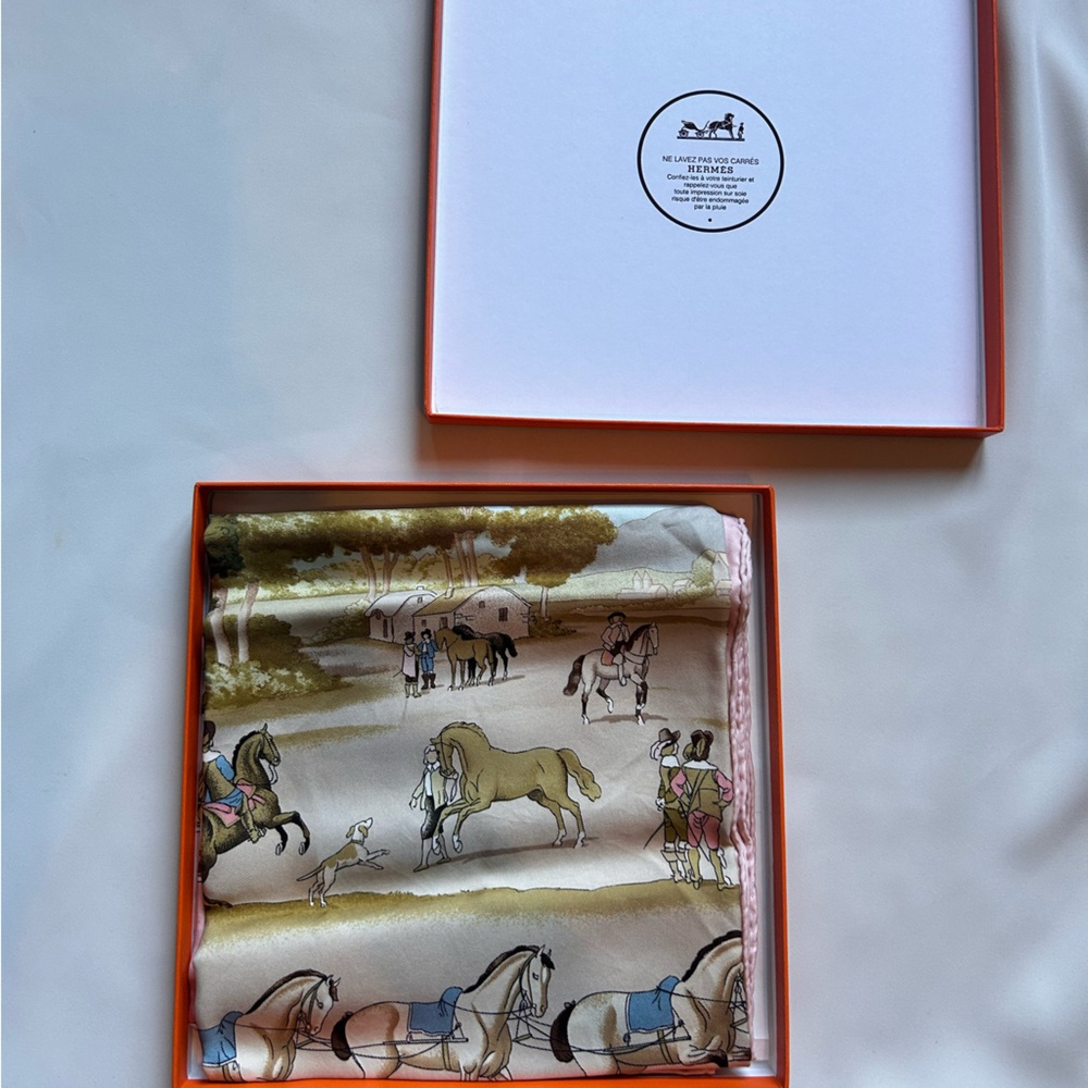 Hermès Equestrian Print Scarf